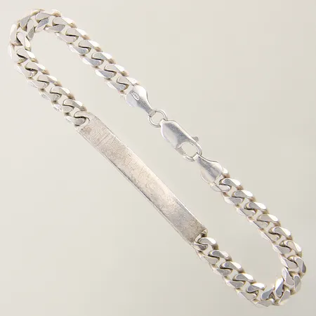 Armband Pansar med platta längd 20,5cm bredd 6,2mm repig, silver 925/1000 Vikt: 18,4 g