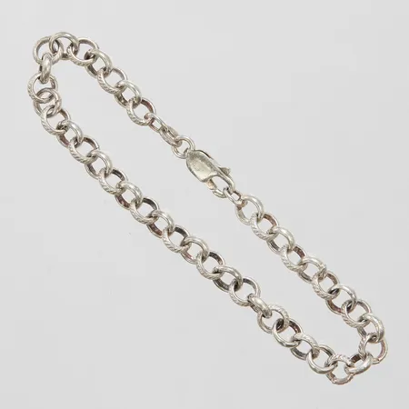 Armband Ärtlänk längd 18cm, bredd 6mm, 925/1000 silver, Vikt: 8,9g Vikt: 8,9 g