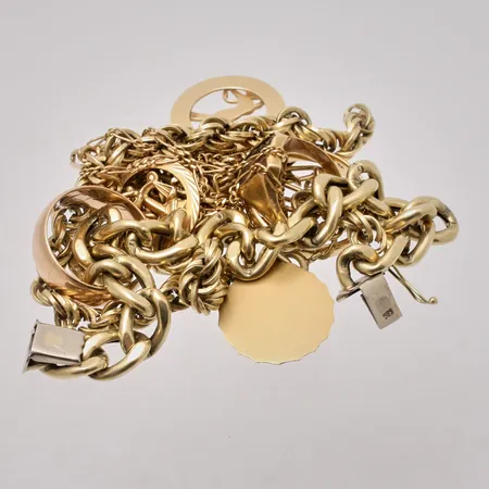 Diverse defekt guld, 14K, 51,11g.