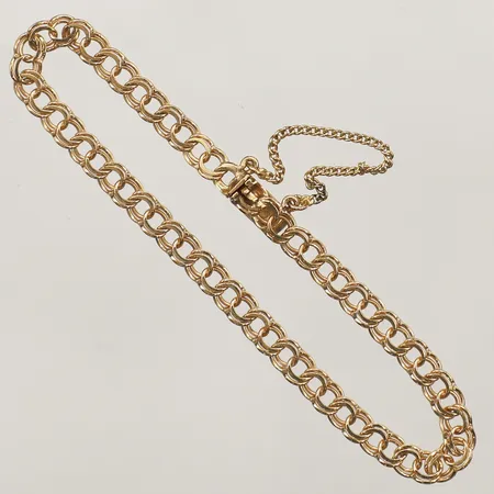 Armband Bismarck längd 17cm, bredd 4,1mm, säkerhetskedja, 18K  Vikt: 5,1 g