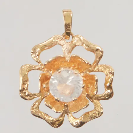 Hänge Theresia Hvorslev 22mm vit sten 18K 5,0g.