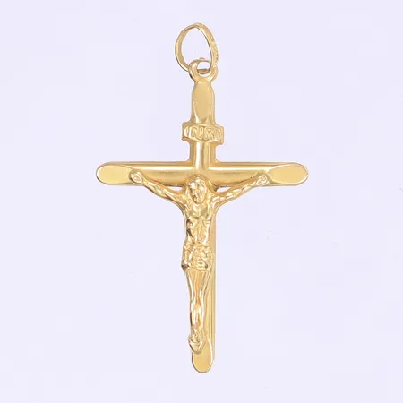 Hänge Krucifix 44x26mm, något bucklig, ojämn ögla, 21K Vikt: 1,7 g