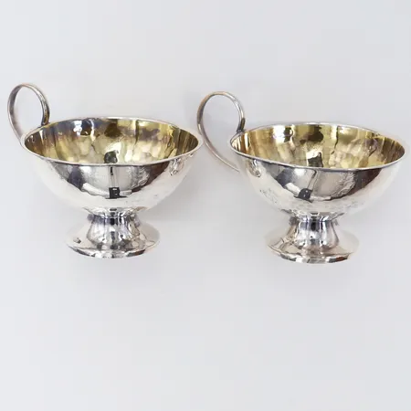 Två punchkoppar höjd 4cm Ø63mm Cesons förgyllda Silver 830/1000.  Vikt: 62,5 g