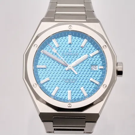 Herrur Cronos Skyline, stål, automat, 39mm, datum, stållänk med viklås, inga tillbehör,