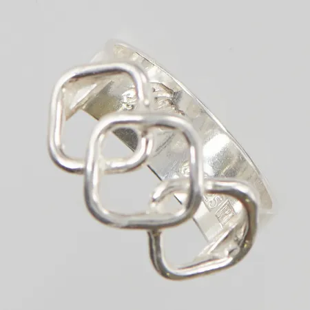 Ring stl:19¼ bredd 8-11mm, stämplad "am" 925/1000 Silver 4,5g.