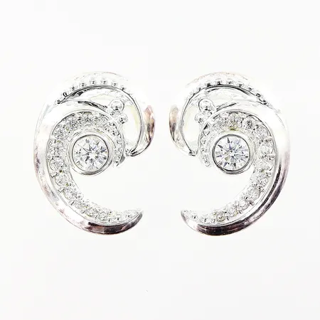 Örhängen Thomas Sabo wave med kubisk zirkonia 8,5x12mm, silver 925/1000 Vikt: 2,7 g