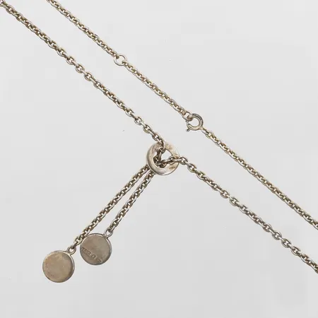 Collier Efva Attling, Twin Dots, längd 45cm, bredd 3mm, Ankarlänk, silver 925/1000 Vikt: 15,5 g