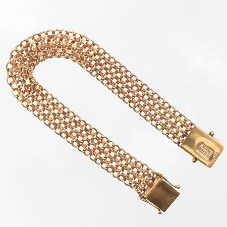 Armband X-länk Hallberg Guldvarufabrik AB Köping,längd ca 18.5 cm,bredd 11.2 mm,18k. Vikt: 20,9 g