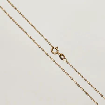 Kedja Singapore, längd 44,5cm, bredd 1,2mm GHA 18K Vikt: 1,4 g