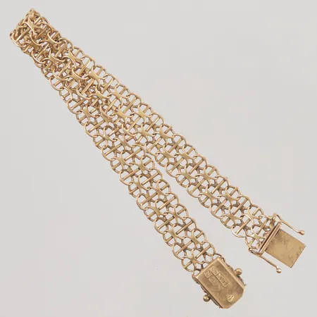 Armband x-länk med stav, defekt länk 18K 15,6g.