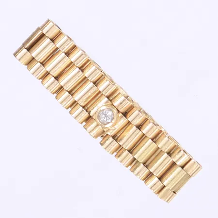 Ring med vit sten rörlig länk stl:21 bredd 8mm 18K Vikt: 6,1 g