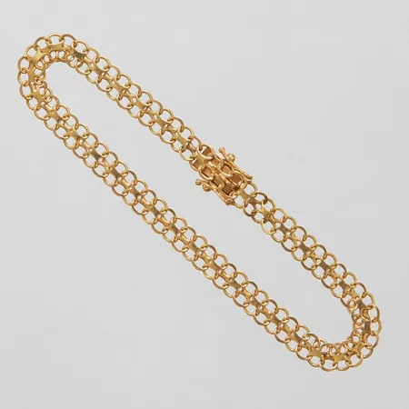 Armband X-länk längd ca 18,5cm, bredd 5,5mm, svenska stämplar, 18K, Vikt: 6,3g Vikt: 6,3 g