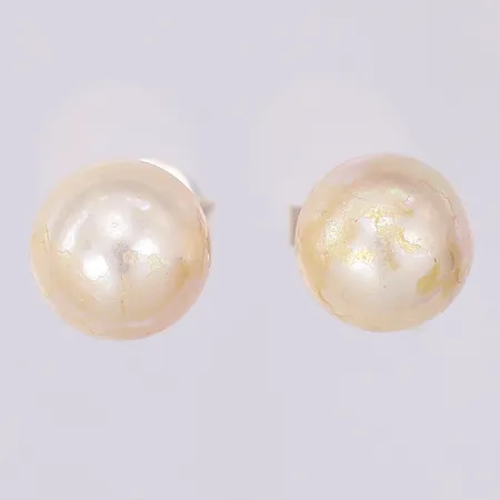 Ett par örhängen plastpärlor 8mm, slitna, 925/1000 silver Vikt: 2,2 g