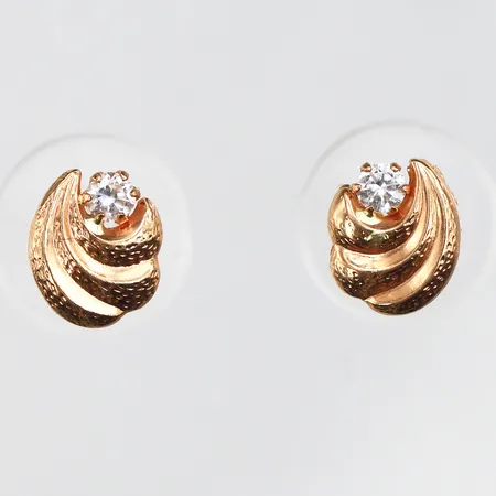 Örhängen paret med vita stenar,ANA,ca 8 mm,18k. Vikt: 0,7 g