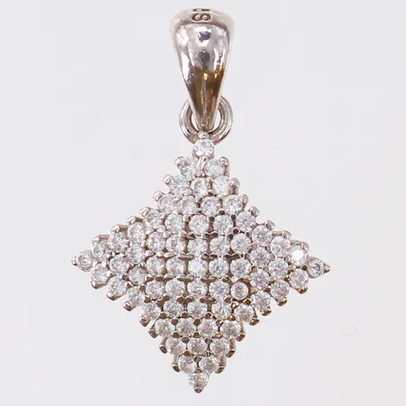 Hänge med vita stenar 24x16,5mm ink ögla Silver 925/1000.  Vikt: 2,3 g