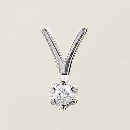Hänge med diamant ca0,10ct 12x7mm, vitguld 18K Vikt: 0,8 g