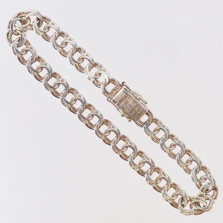 Armband Bismarck längd 19cm bredd 6,5mm Silver 925/1000.  Vikt: 9,7 g