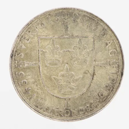 Silvermynt 5kr Ø35mm, år 1935 silver 900/1000 Vikt: 25 g