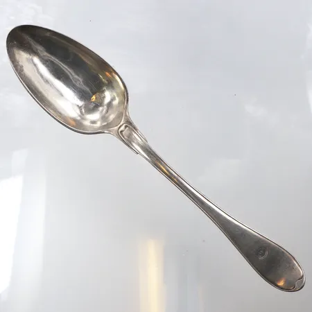 Matsked svenska stämplar 1799,längd ca 22 cm,silver 830/1000. Vikt: 64,2 g