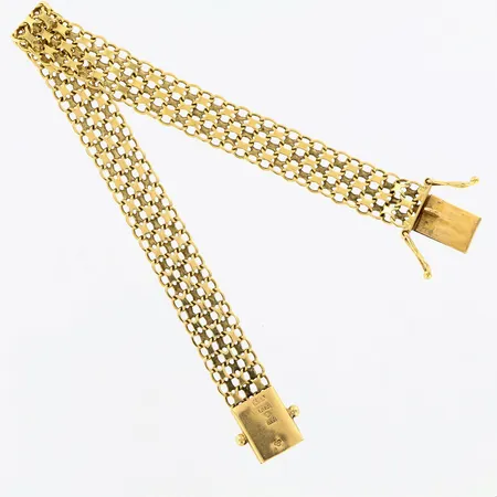 Armband X-länk 18,5cm, bredd:10mm, 18K  Vikt: 14,1 g