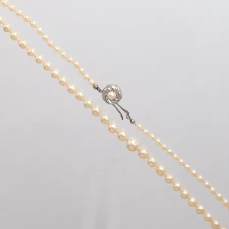 Pärlcollier doserat odlade saltvattenpärlor  Ø3-7,50mm, längd 54cm, silverlås 925/1000 Vikt: 0 g