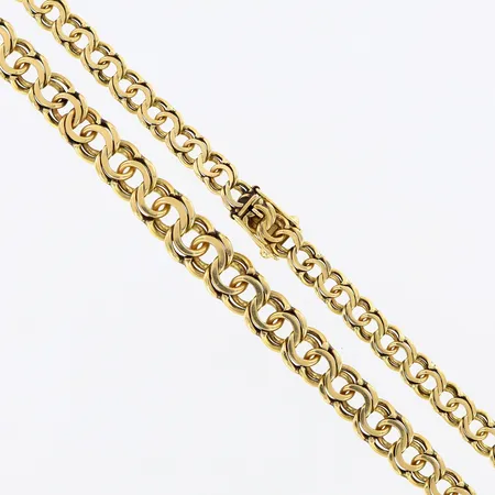 Kedja Bismarck 45cm, bredd:5-8mm, 14K Vikt: 21,4 g