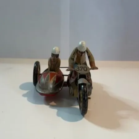 Sidovagnsmotorcykel Kellerman, Tyskland 1930tal metall  längd 14cm saknas nyckel för uppvridning  