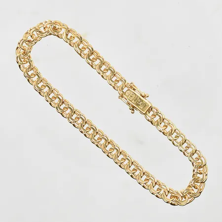 Armband Bismarck längd 20 cm bredd 6 mm, 18K. Vikt: 15,5 g