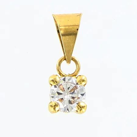 Hänge med vit sten ca 10mm, GHA, 18K Vikt: 0,3 g