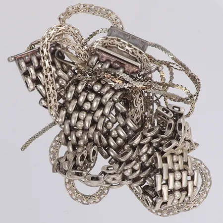 Diverse silver, defekt, delvis ostämplat, 925/1000 silver Vikt: 33,8 g