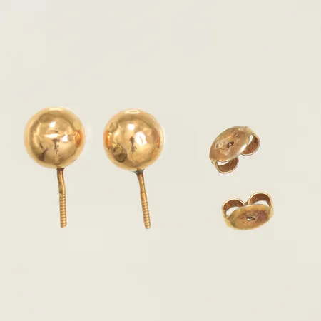 Örhängen Ø7mm, buckliga, låsen ej guld, 18K, 0,8g Vikt: 0,8 g