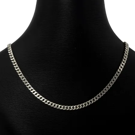 Halskedja Pansar Guldfynd/GFAB silver 925/1000, längd 43,5 cm, bredd 4 mm, fint skick  Vikt: 14,7 g