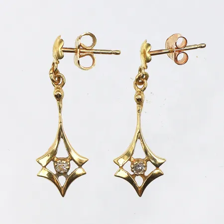 Örhängen med stenar paret,höjd ca 30 mm,18k. Vikt: 2,8 g