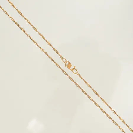 Halskedja Singapore längd 61,5cm bredd 2mm (defekt lås) 21K, 4,8g 