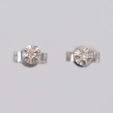 Örhängen med diamanter 2xca 0,01ct, Ø3,9mm, vitguld 18K Vikt: 1,1 g