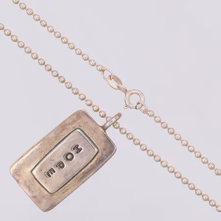 Silvercollier Efva Attling kullänk 44cm, hänge35 x 18mm, Hope, 925/1000 Vikt: 14,6 g