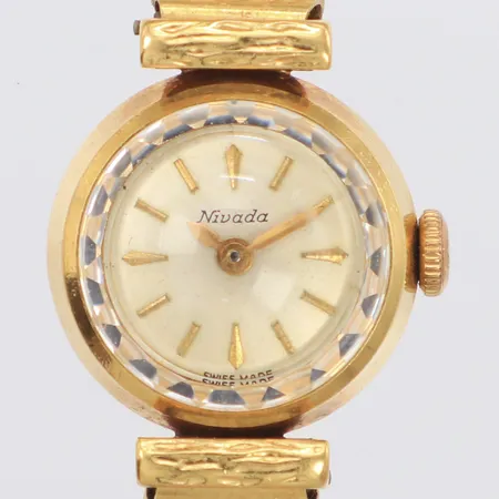 Damur Nivada 18K, manuell, armband x-länk längd 19,5cm, bredd 8mm, bruttovikt 15,9g