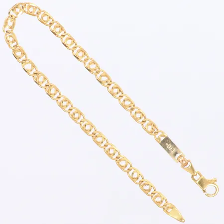 Armband längd 19,5cm, bredd 4,1mm, 18K  Vikt: 6,9 g