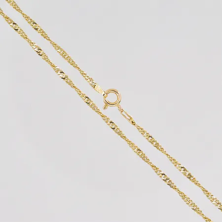 Kedja Singapore längd 42cm bredd 2mm 14K Vikt: 3,9 g