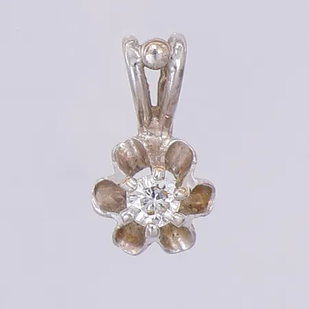 Hänge med diamant 1 x ca 0,04ct, 10mm, vitguld 18K Vikt: 0,4 g