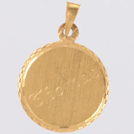 Hänge, 26x18mm, gravyr, 18K Vikt: 1,4 g