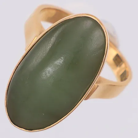 Ring med mossagat, stl:16¼, 18K Vikt: 6,3 g