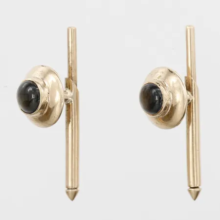 Skjortknappar med stenar längd 9mm, bredd 8,5mm, 14K Vikt: 3 g