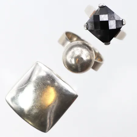Ringar 3 st bla GHA,storlek 17-19 mm,silver 925/1000. Vikt: 23,9 g