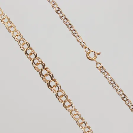 Kedja doserad Bismarck 43,3cm bredd 2,5-5,8mm, smärre ojämnheter, 18K,  Vikt: 6,4 g