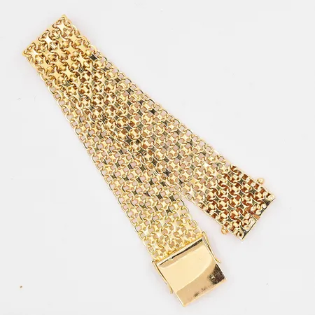 Armband X-länk längd 18cm bredd 17,8mm graverad 18K Vikt: 32,8 g
