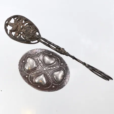 Brosch + tång silver 830/1000. Vikt: 42,2 g