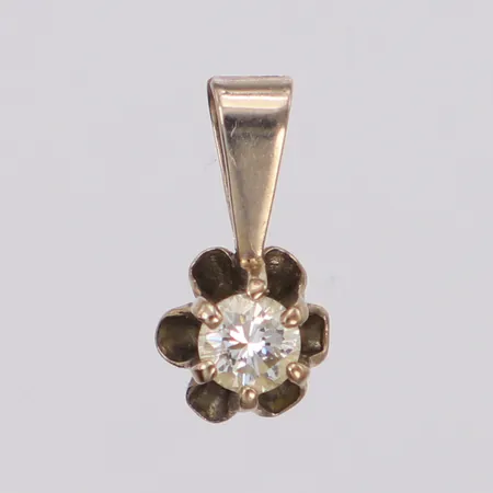 Hänge med diamant 1xca 0,16ct, längd 11,2mm, bredd 5,4mm, vitguld 18K Vikt: 0,4 g