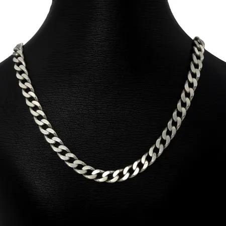 Halskedja Pansar herrmodell Guldfynd/GHA silver 925/1000, längd 60 cm, bredd 7 mm, fint skick  Vikt: 49,7 g