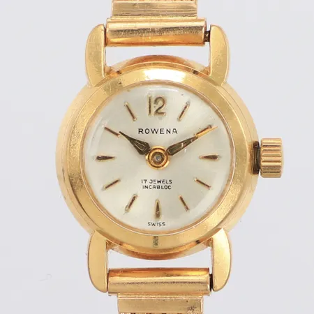 Damur Rowena 18K, Ø18mm, manuell, länk i guld, brott i länk, innermått 16-16,5cm, bruttovikt 22,0g